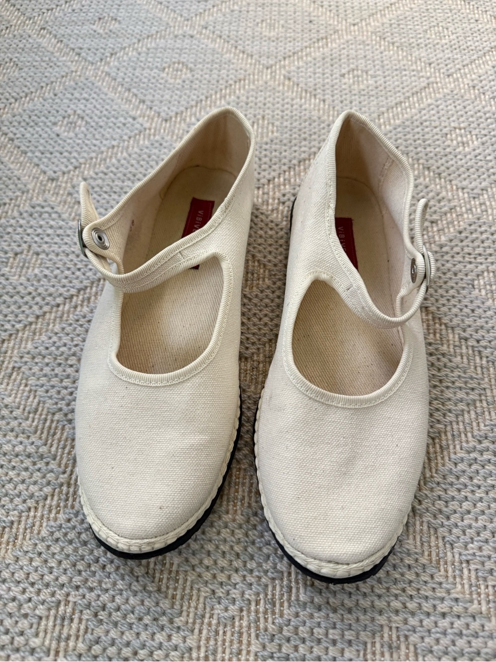 Women’s Vibi Venezia Cream Canvas Espadrille Mary Jane